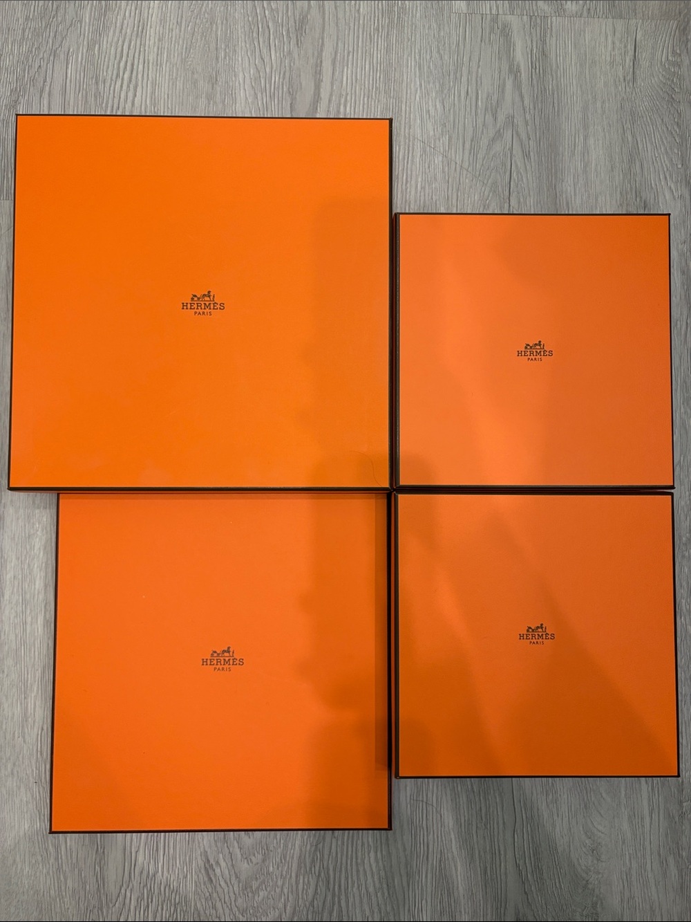 Hermes Square Orange Storage Boxes Set of 4